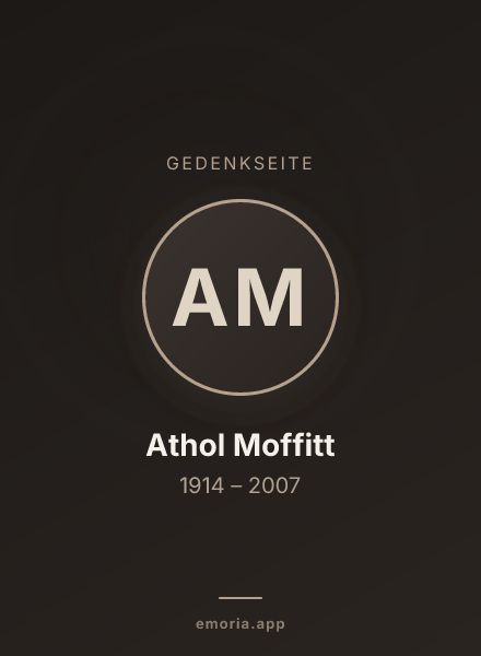 Gedenkportrait von Athol Moffitt