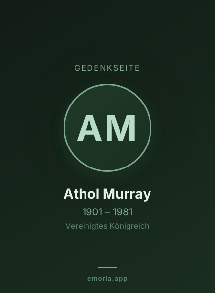Gedenkportrait von Athol Murray