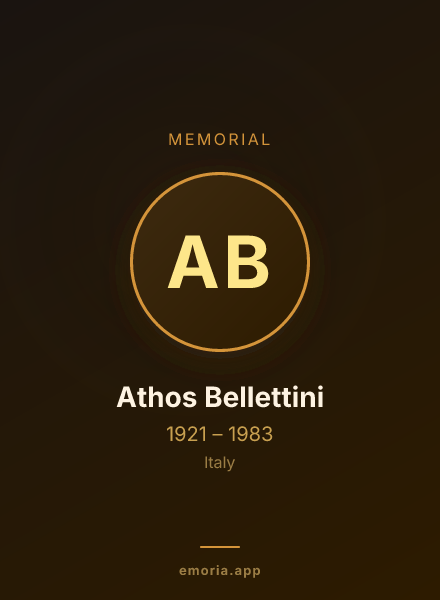 Memorial portrait of Athos Bellettini