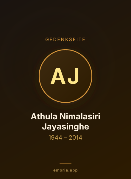 Gedenkportrait von Athula Nimalasiri Jayasinghe
