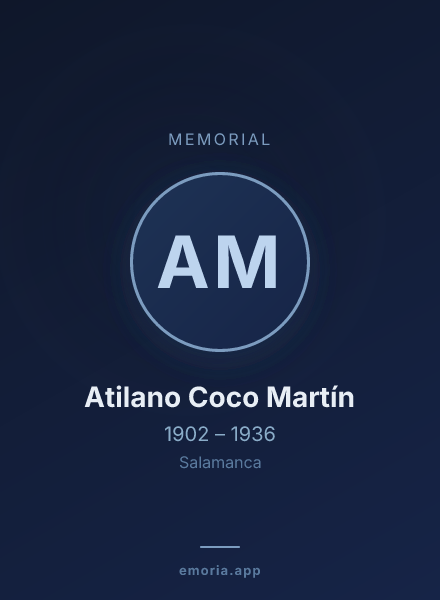 Memorial portrait of Atilano Coco Martín