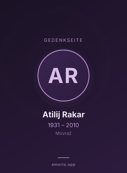 Gedenkportrait von Atilij Rakar