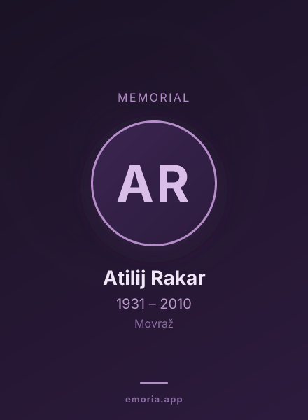 Memorial portrait of Atilij Rakar