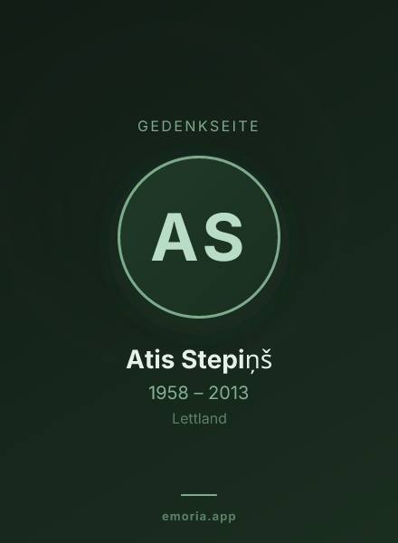 Gedenkportrait von Atis Stepiņš