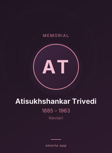Memorial portrait of Atisukhshankar Trivedi