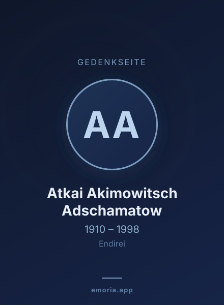 Gedenkportrait von Atkai Akimowitsch Adschamatow