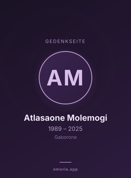 Gedenkportrait von Atlasaone Molemogi