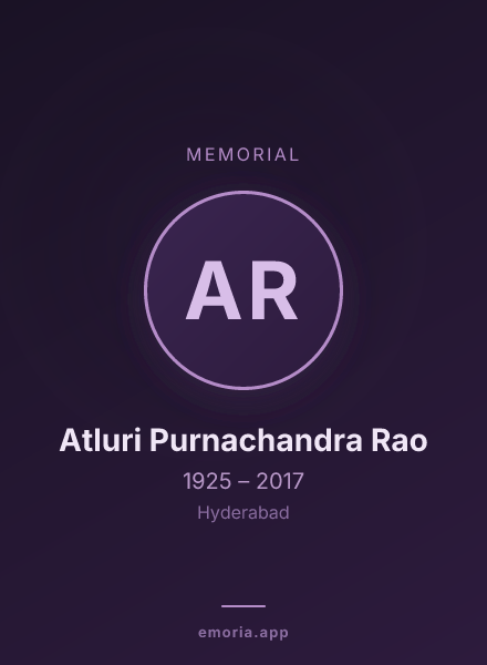 Memorial portrait of Atluri Purnachandra Rao