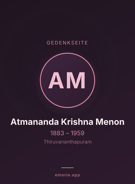 Gedenkportrait von Atmananda Krishna Menon