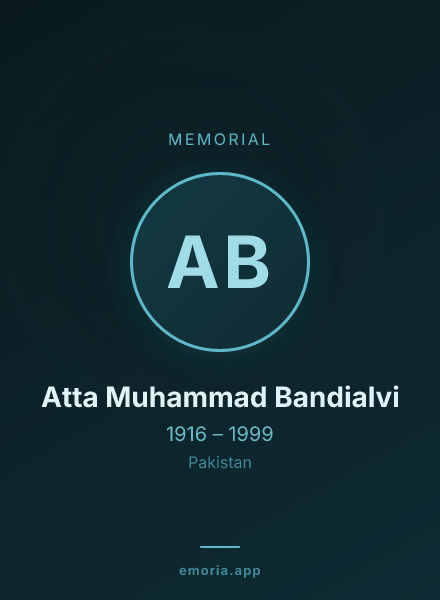 Memorial portrait of Atta Muhammad Bandialvi