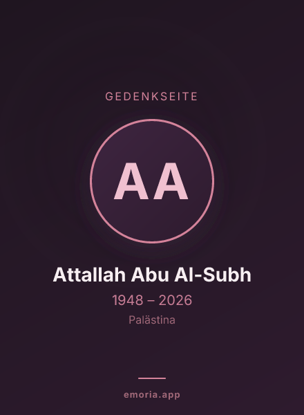 Gedenkportrait von Attallah Abu Al-Subh