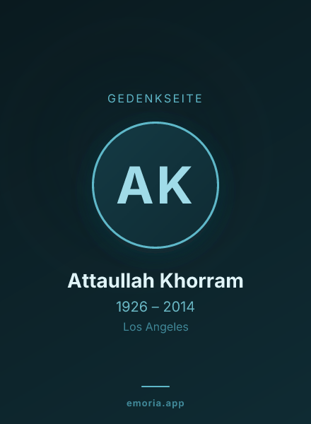 Gedenkportrait von Attaullah Khorram