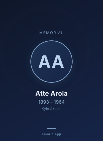 Memorial portrait of Atte Arola