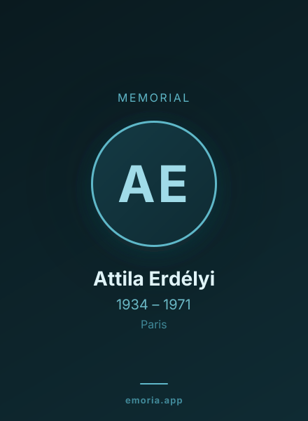 Memorial portrait of Attila Erdélyi