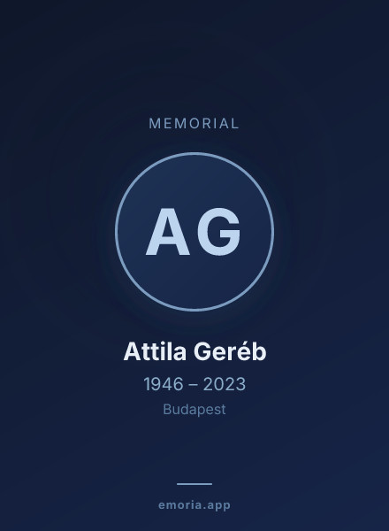 Memorial portrait of Attila Geréb