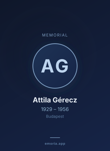 Memorial portrait of Attila Gérecz