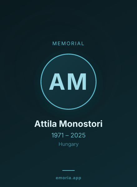 Memorial portrait of Attila Monostori