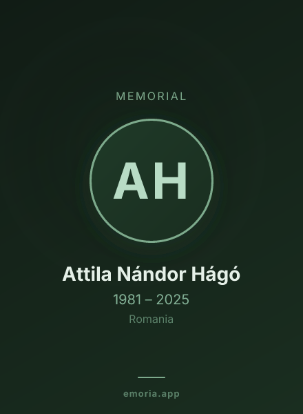 Memorial portrait of Attila Nándor Hágó