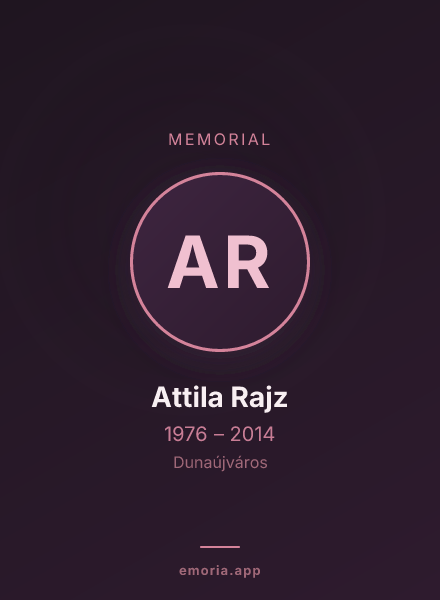 Memorial portrait of Attila Rajz