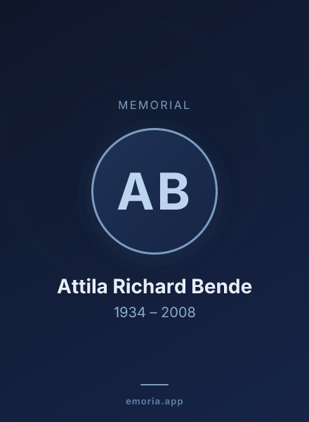 Memorial portrait of Attila Richard Bende