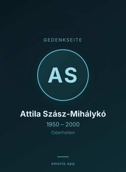 Gedenkportrait von Attila Szász-Mihálykó