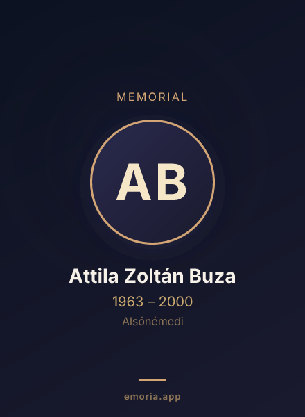 Memorial portrait of Attila Zoltán Buza