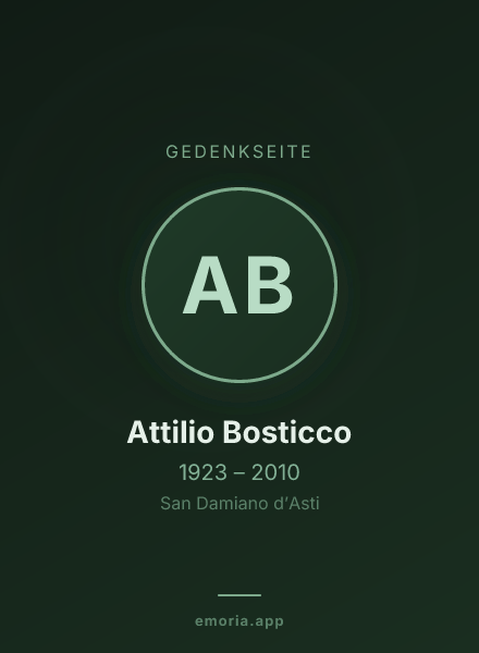 Gedenkportrait von Attilio Bosticco