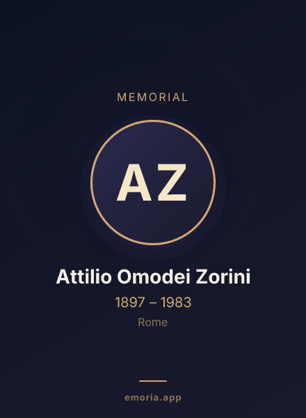 Memorial portrait of Attilio Omodei Zorini