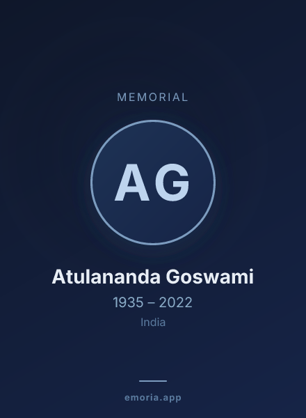 Memorial portrait of Atulananda Goswami