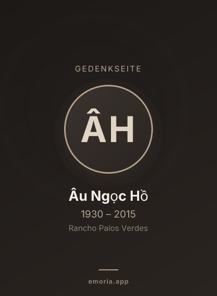 Gedenkportrait von Âu Ngọc Hồ