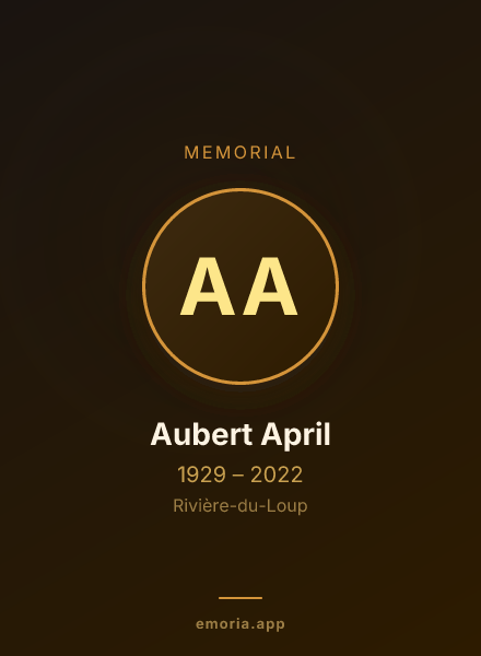 Memorial portrait of Aubert April