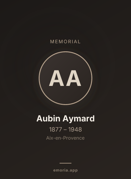 Memorial portrait of Aubin Aymard