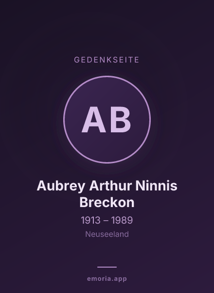 Gedenkportrait von Aubrey Arthur Ninnis Breckon
