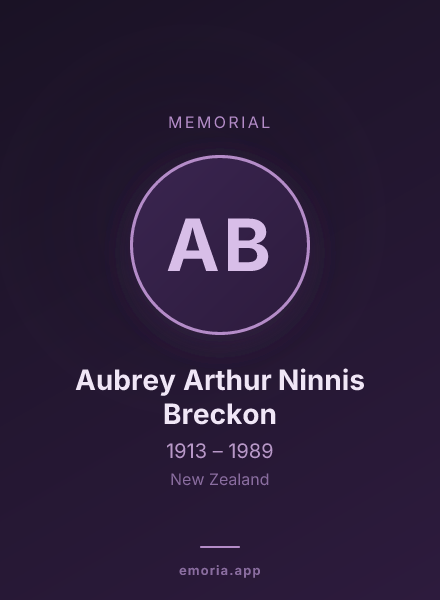 Memorial portrait of Aubrey Arthur Ninnis Breckon