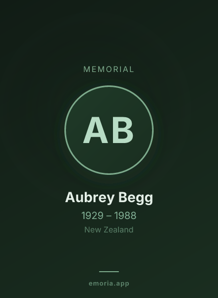 Memorial portrait of Aubrey Begg