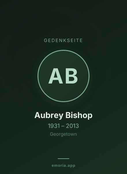 Gedenkportrait von Aubrey Bishop