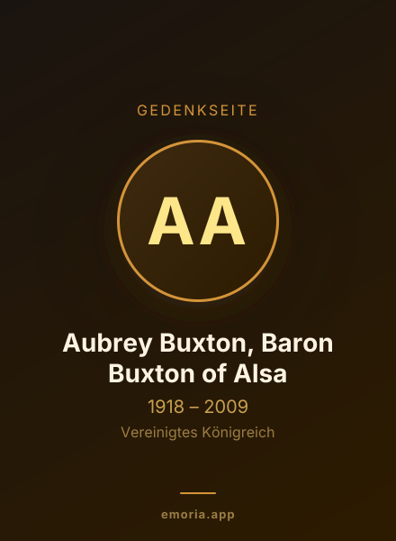 Gedenkportrait von Aubrey Buxton, Baron Buxton of Alsa