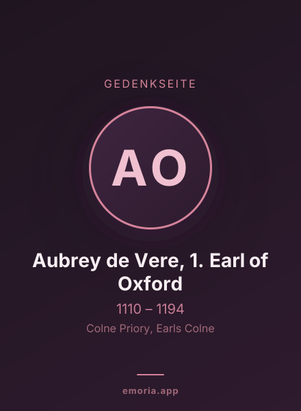 Gedenkportrait von Aubrey de Vere, 1. Earl of Oxford