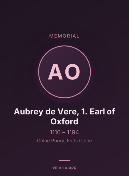 Memorial portrait of Aubrey de Vere, 1. Earl of Oxford
