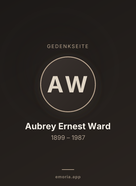 Gedenkportrait von Aubrey Ernest Ward