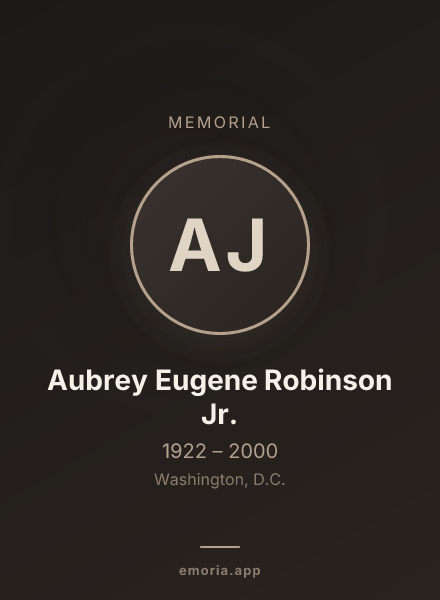 Memorial portrait of Aubrey Eugene Robinson Jr.