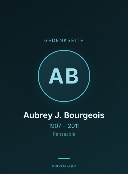 Gedenkportrait von Aubrey J. Bourgeois