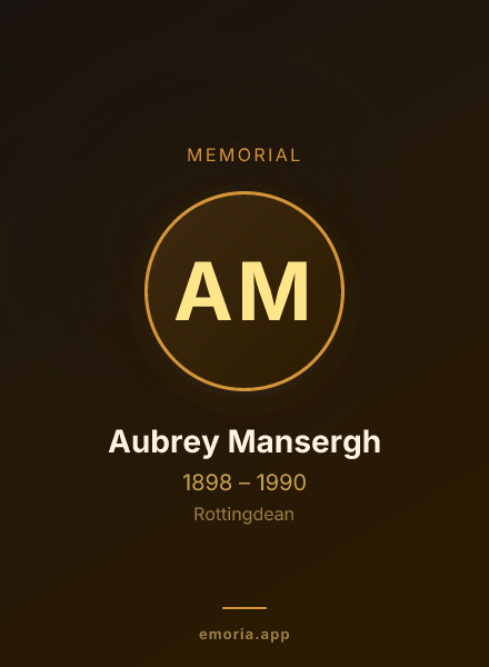 Memorial portrait of Aubrey Mansergh