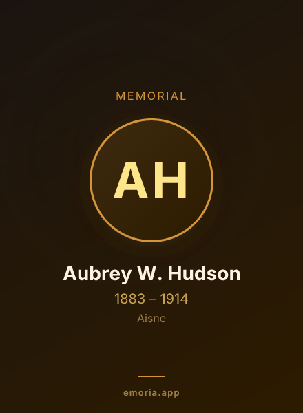 Memorial portrait of Aubrey W. Hudson