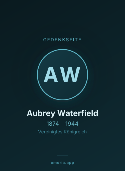 Gedenkportrait von Aubrey Waterfield