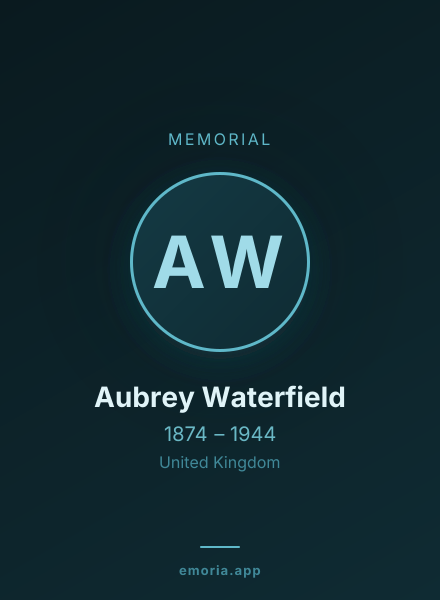 Memorial portrait of Aubrey Waterfield