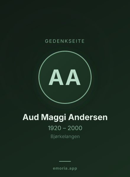 Gedenkportrait von Aud Maggi Andersen