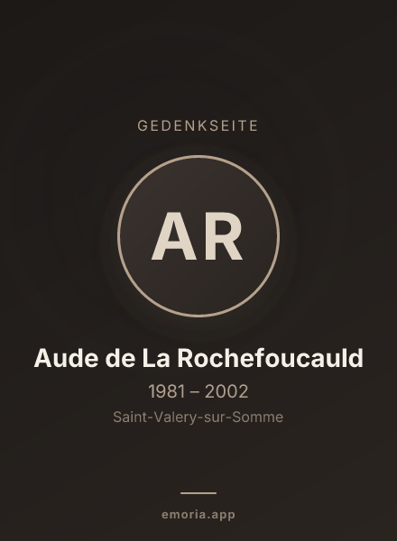 Gedenkportrait von Aude de La Rochefoucauld
