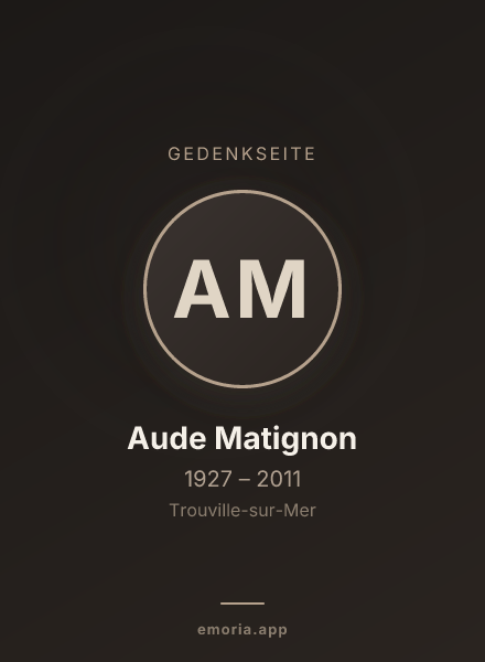 Gedenkportrait von Aude Matignon