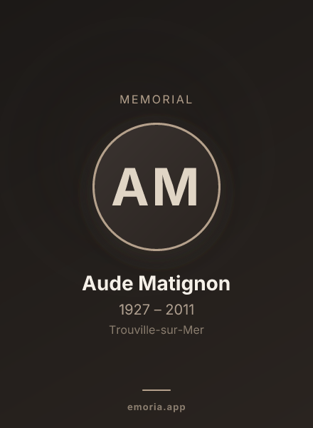 Memorial portrait of Aude Matignon